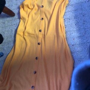 Yellow tubes butten up dress